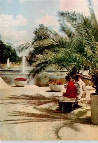 AK / Ansichtskarte ERFURT  CITY Gartenbauausstellung Palmen Brunnen Fontaene Park Besucher Blumen DDR