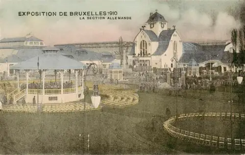 AK / Ansichtskarte BRUXELLES Bruessel Brussels Exposition-Bruxelles-1910 Section-Allemande Weltausstellung Pavillon Kiosk Besucher Stuehle Ausstellungsgelaende