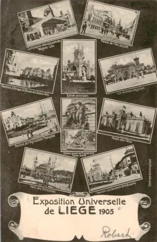 AK / Ansichtskarte LIEGE  Luettich Luik Belgie Exposition-Universelle-1905 Entrée-principale Palais-de-l Art-ancien Arènes-Liégeoises Palais-des-Fêtes Parc-des-Attractions Mehrbildkarte Statuen