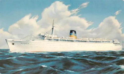 AK / Ansichtskarte Pireus Pireo Piree Greece Linienschiff Arkadia Greek-Line Hochsee Schiffsmalerei Dampfer