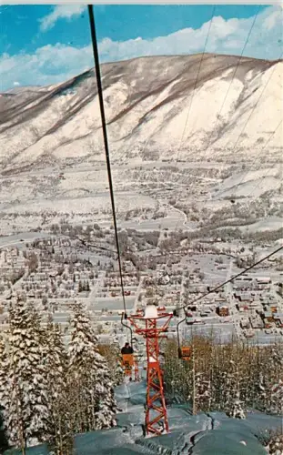 AK / Ansichtskarte Aspen Colorado USA Sessellift Ajax-Mountain Skigebiet Winterlandschaft Ortschaft Schnee Berko-Studio