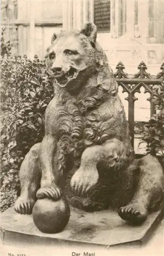 AK / Ansichtskarte BERN BE Mani Baer Statue Skulptur Sockel Gelaender Kathedrale