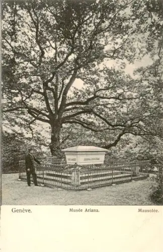 AK / Ansichtskarte Genf  GENEVE GE Musee-Ariana Mausolee Grab Baum Park Zaun Mann