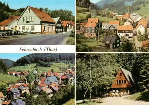 AK / Ansichtskarte Fehrenbach Masserberg Thueringen HOG-Rasthof Waldbaude Werraquelle Dorfansicht Waldlage Holzhaus Gaststaette Mehrbildkarte