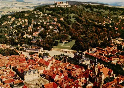 AK / Ansichtskarte Coburg Bayern Veste-Coburg Burg Schlossplatz Altstadt Kirche Luftbild Arkaden
