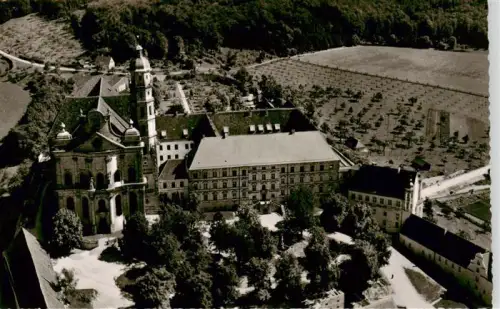 AK / Ansichtskarte Neresheim Abtei-Neresheim Luftaufnahme Kloster Kirche Turm Felder Baeume
