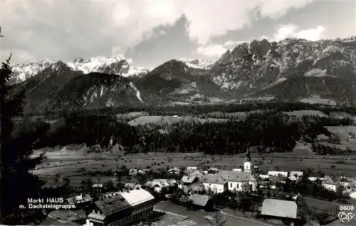 AK / Ansichtskarte Haus Steiermark Dachsteingruppe Kirchturm Ortschaft Berge Wald Wiesen Marktgemeinde