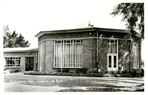 AK / Ansichtskarte Dubbeldam NL Herv-Centrum De-Rank Gemeindehaus Kirchenzentrum Backstein Rundbau Moderne Baeume