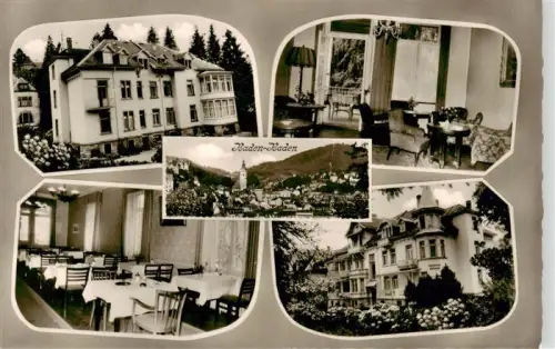AK / Ansichtskarte BADEN-BADEN BW Haus-Roessler Bismarckstrasse Villa Salon Restaurant Stadtpanorama Schwarzwald Mehrbildkarte