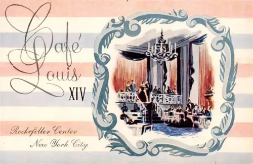 AK / Ansichtskarte NEW YORK City USA Cafe-Louis-XIV Rockefeller-Center Restaurant Kronleuchter Konzert Orchester Eleganz