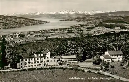 AK / Ansichtskarte Uetliberg uetliberg ZH Hotel-Restaurant Uto-Staffel Zuerichsee Alpen Berge See Panorama