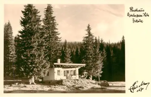 AK / Ansichtskarte Gerlos Zillertal Tirol AT Posthaus Gerlospass-Hoehe Nadelwald Tannen Berghaus Auto Zillertal