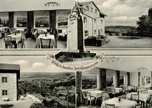 AK / Ansichtskarte Wittelsbacher-Turm Bad Kissingen Bayern Wittelsbacher-Jubilaeumsturm Turm Gaststaette Panorama Mehrbildkarte Terrasse Innenraum