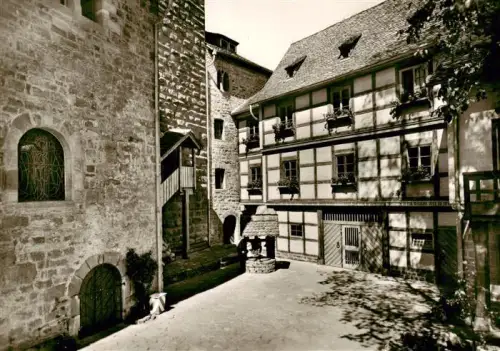 AK / Ansichtskarte BAD LIEBENZELL BW Burg-Liebenzell Innenhof Fachwerk Brunnen Kirchenfenster Burgmauer Schwarzwald