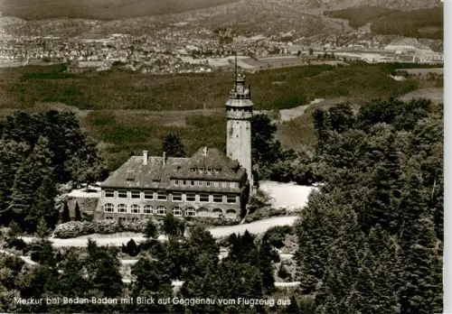 AK / Ansichtskarte BADEN-BADEN BW Merkurturm Fliegeraufnahme Gaggenau Wald Huegellandschaft Schwarzwald