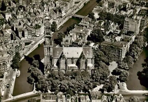 AK / Ansichtskarte Vogelenzang Amsterdam Noord-Holland NL Westerkerk Fliegeraufnahme Grachten Grachtenring Kanal Altstadt Kirche