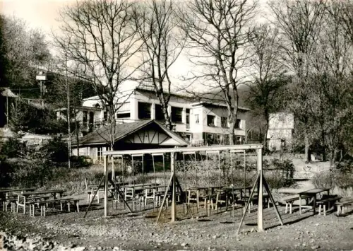 AK / Ansichtskarte Behren-les-Forbach 57 Moselle Café-Restaurant Aux-Petites-Vosges Pfister-Quelle Pergola Biergarten Baeume Holzgebaeude
