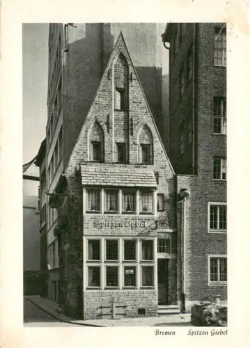 AK / Ansichtskarte BREMEN  CITY Spitzen-Giebel Gotik Backsteinhaus Altstadt Gasse Fachwerkhaus