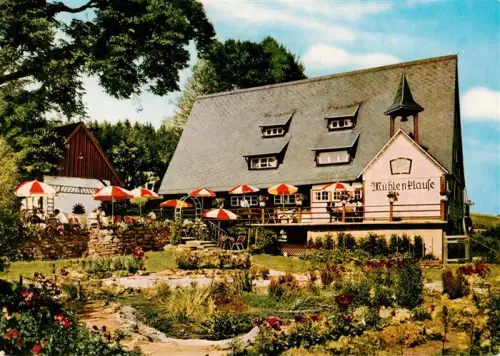 AK / Ansichtskarte Kappel Niedereschach Villingen BW Muehlenklause Café-Weinrestaurant Historisches-Gebaeude Schwarzwald Schindelhaus Garten Terrasse