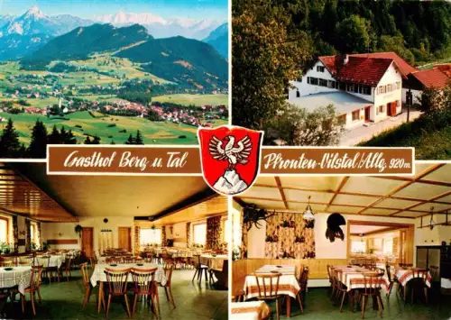 AK / Ansichtskarte Pfronten Ostallgaeu Bayern Gasthof-Berg-u-Tal Pfronten-Vilstal Gastraum Bergpanorama Allgaeu Wiesen