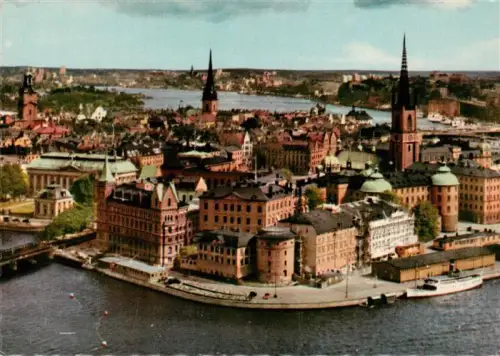 AK / Ansichtskarte STOCKHOLM  Sweden Riddarholmen Stadshustornet Altstadt Kirchtuerme Wasser Insel