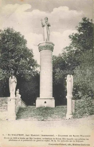 AK / Ansichtskarte Saint Walfroy Margut SEDAN 08 Ardennes Colonne-de-Saint-Walfroy Statue Engel Saeule Pilgerstaette Baeume