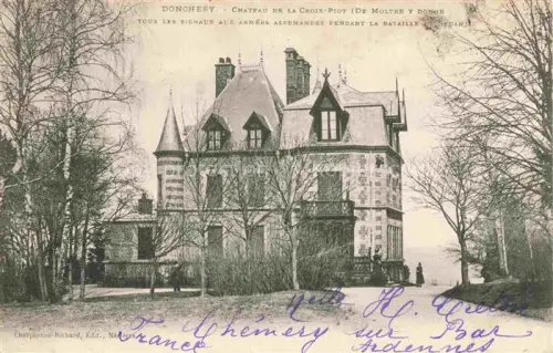 AK / Ansichtskarte Donchery SEDAN 08 Ardennes Chateau-de-la-Croix-Piot Schloss Baeume Park S/W-Fotokarte Moltke Sedan