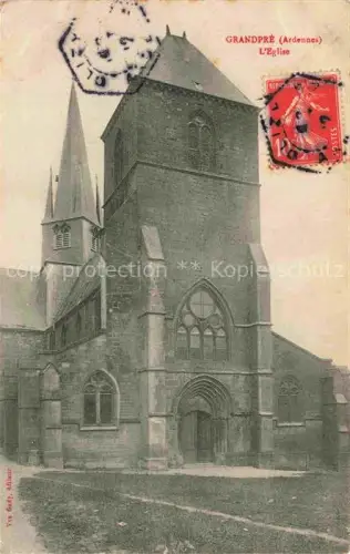 AK / Ansichtskarte Grand-Pre  Grandpre Vouziers 08 Ardennes Eglise Kirche Kirchturm Gotik Portal Seitenschiff
