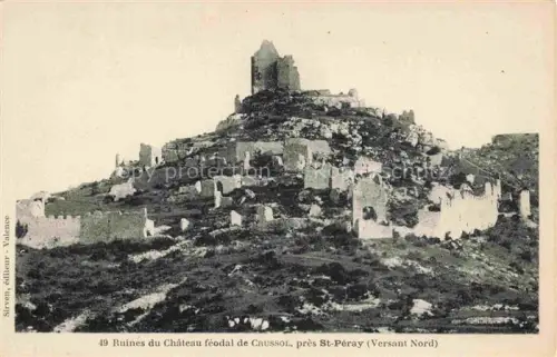 AK / Ansichtskarte Feodal de Crussol Saint-Peray Tournon 07 Ardeche Château-féodal-de-Crussol Burgruine Felsen Turm Mauern Versant-Nord Huegel