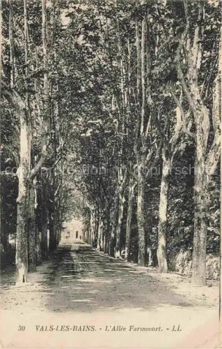 AK / Ansichtskarte Vals-les-Bains Largentiere 07 Ardeche Allée-Farincourt Platanen Allee Baeume Weg Kiesboden
