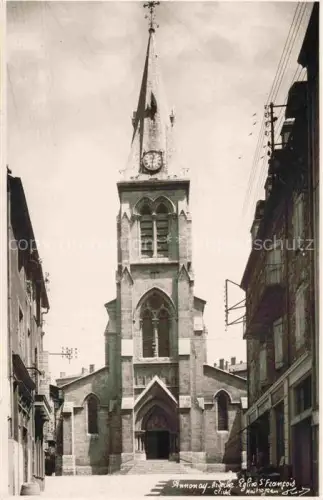 AK / Ansichtskarte Annonay Tournon 07 Ardeche Eglise-Saint-François Kirche Kirchturm Uhr Gasse Treppen Wohnhaeuser