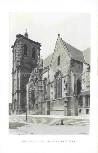AK / Ansichtskarte RETHEL 08 Ardennes Eglise-Saint-Nicolas Kirche Gotik Kirchturm Treppenaufgang Fassade