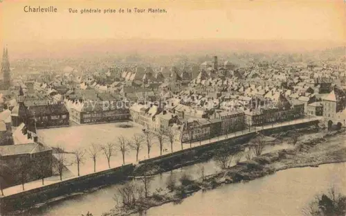 AK / Ansichtskarte CHARLEVILLE -MEZIERES 08 Ardennes Tour-Manten Stadtpanorama Fluss Kirchturm Daecher Baeume Promenade