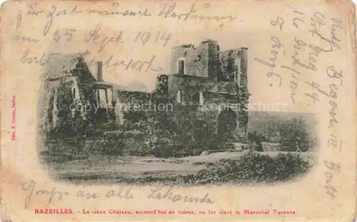 AK / Ansichtskarte Bazeilles Lamoncelle SEDAN 08 Ardennes Vieux-Château Ruinen Maréchal-Turenne Burg Mauerwerk
