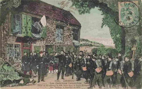 AK / Ansichtskarte Ambigu Bazeilles Lamoncelle SEDAN 08 Ardennes Les-Dernières-Cartouches Jules-Mary Emile-Rochard Soldaten Theaterstueck Bataille-1870 Maison Flagge