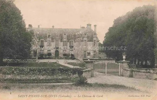 AK / Ansichtskarte Saint-Pierre-sur-Dives LISIEUX 14 Calvados Château-de-Carel Schloss Park Eingangstor Gartenanlage Baeume