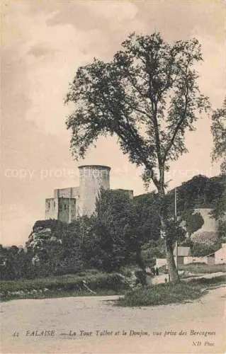 AK / Ansichtskarte Falaise  CAEN 14 Calvados Tour-Talbot Donjon Burg Festung Felsen Baeume Stadtansicht