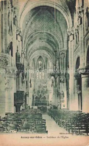 AK / Ansichtskarte Aunay-sur-Odon Vire 14 Calvados Intérieur-de-l Eglise Kirchenschiff Kircheninneres Gewoelbe Hochaltar Kanzel Baenke