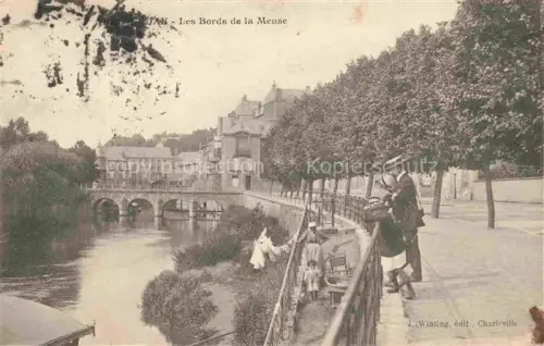 AK / Ansichtskarte SEDAN 08 Ardennes Bords-de-la-Meuse Meuse Fluss Bruecke Allee Passanten Promenade