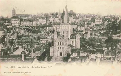 AK / Ansichtskarte VIRE 14 Calvados Eglise-Ste-Anne Kirchturm Panorama Altstadt Daecher Wohnhaeuser