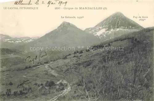 AK / Ansichtskarte Mandailles-Saint-Julien AURILLAC 15 Cantal Cirque-de-Mandailles Le-Griounot Puy-de-Grou Bergkessel Hochland Weide Weg