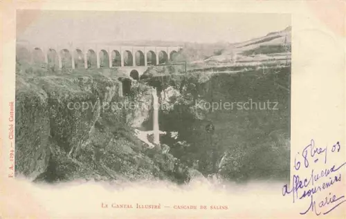 AK / Ansichtskarte Salins Mauriac 15 Cantal Cascade-de-Salins Wasserfall Viadukt Felsen Schlucht