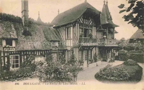 AK / Ansichtskarte HOULGATE Lisieux 14 Calvados Ferme-du-Lieu-Marot Fachwerkhaus Reetdach Garten Villa Normandie