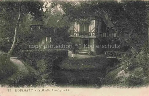 AK / Ansichtskarte HOULGATE Lisieux 14 Calvados Moulin-Landry Muehle Fachwerkhaus Bach Bruecke Garten Baeume