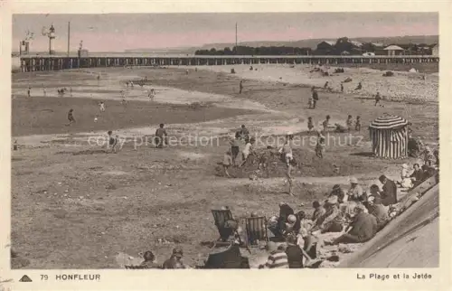 AK / Ansichtskarte HONFLEUR Lisieux 14 Calvados Plage Jetée Strand Kinder Strandkorb Pier Meer Badegaeste