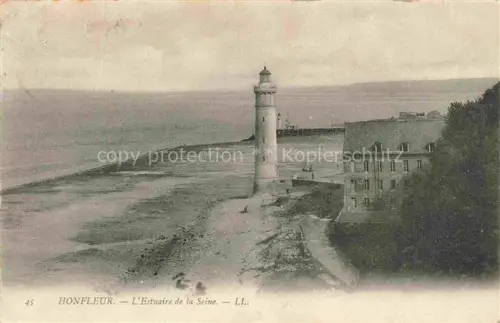 AK / Ansichtskarte HONFLEUR Lisieux 14 Calvados Leuchtturm Estuaire-de-la-Seine Kueste Gebaeude Strand Pier Meer