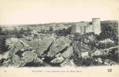 AK / Ansichtskarte Falaise  CAEN 14 Calvados Château-de-Falaise Burg Felsen Mont-Myra Panorama Stadt Turm Baeume