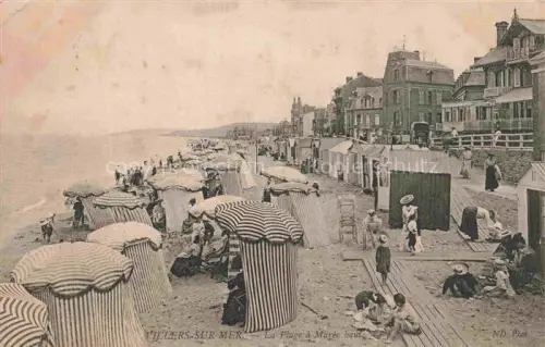 AK / Ansichtskarte VILLERS-SUR-MER Lisieux 14 Calvados Plage Strand Strandkoerbe Meer Badekarren Strandpromenade Haeuser Strandbesucher