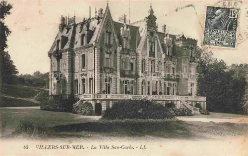 AK / Ansichtskarte VILLERS-SUR-MER Lisieux 14 Calvados Villa-San-Carlo Villa Schloss Park Treppe Baeume Rasenflaeche