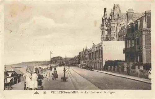 AK / Ansichtskarte VILLERS-SUR-MER Lisieux 14 Calvados Casino Digue Promenade Strandpromenade Passanten Kinderwagen Villen Meer